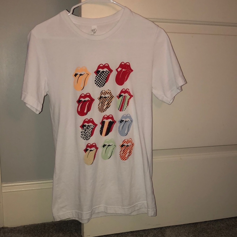 Bella canvas white small Rolling Stones tee